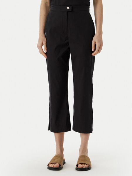Max Mara Beachwear Spodnie materiałowe 2616131029650 Czarny Regular Fit. Czarne spodnie materiałowe damskie Max Mara Beachwear, bez wzorów, z materiału. Za 919.99 zł.