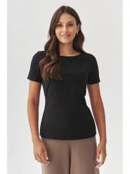 TATUUM Koszulka "Mikaja" w kolorze czarnym rozmiar: M. Czarne koszulki damskie TATUUM, m, bez wzorów, bez kołnierzyka, bez ramiączek. Za 118.28 zł.