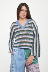 Sweter damski ażurowy lniany Epica WEEKEND MAX MARA. Swetry klasyczne damskie Weekend Max Mara, l, ze lnu, bez kołnierzyka. Za 1,309.00 zł.