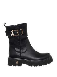 Patrizia Pepe Skórzane botki w kolorze czarnym rozmiar: 39. Czarne botki damskie Patrizia Pepe, bez obcasa, bez zapięcia. Za 478.99 zł.