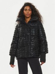 Guess Kurtka puchowa Melie W4BL57 WGL40 Czarny Regular Fit. Czarne kurtki damskie Guess, l, z aplikacjami, z puchu, bez kaptura. Za 609.00 zł.