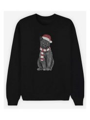 WOOOP Bluza "Xmas Cat" w kolorze czarnym rozmiar: XL. Czarne bluzy damskie Wooop, xl, bez wzorów, bez kaptura. Za 79.03 zł.