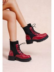 Foreverfolie Botki w kolorze czerwonym rozmiar: 37. Czerwone botki damskie Foreverfolie, bez obcasa, bez zapięcia. Za 130.99 zł.