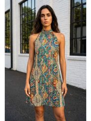 SOULSHAE Sukienka w kolorze niebieskim ze wzorem rozmiar: S/M. Niebieskie sukienki damskie SOULSHAE, bez wzorów, bez ramiączek. Za 149.95 zł.