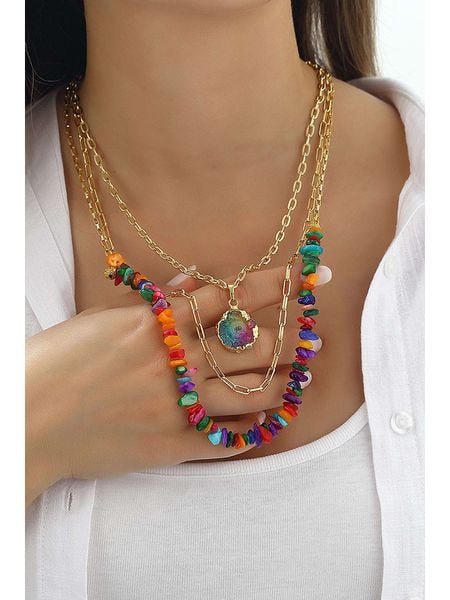 L'Atelier de Gaia Pozłacany naszyjnik z kwarcem - dł. 45 cm rozmiar: onesize. Żółte naszyjniki damskie L'Atelier de Gaia, z kwarcem, pozłacane. Za 109.00 zł.