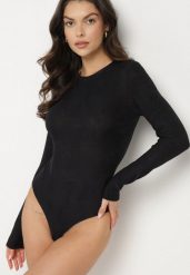 Czarne Body z Wiskozą o Klasycznym Kroju z Długim Rękawem Nindariela. Czarne body i gorsety Born2be, bez wzorów, z jeansu. Za 99.99 zł.