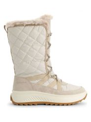 TRAVELIN' Skórzane kozaki zimowe "Klosters" w kolorze kremowym rozmiar: 37. Brązowe kozaki damskie Travelin', na zimę, z materiału, bez obcasa, bez zapięcia. Za 448.99 zł.