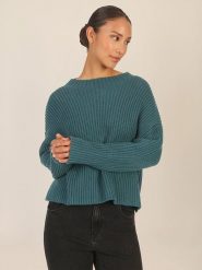APART Sweter w kolorze morskim rozmiar: 40/42. Niebieskie swetry klasyczne damskie Apart, z kaszmiru, bez kołnierzyka. Za 173.99 zł.
