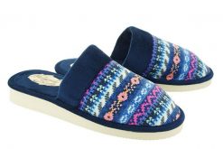 METEOR 071 SWETER NORWESKI granatowy, kapcie damskie. Niebieskie kapcie damskie Meteor. Za 47.99 zł.