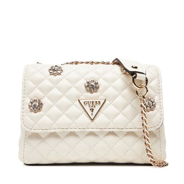 Torebka Guess. Białe torebki wieczorowe damskie Guess, z aplikacjami, bez dodatków. Za 359.99 zł.