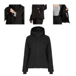 Kurtka narciarska damska KADVA Edge X Jacket. Czarne kurtki damskie KADVA, na zimę, bez wzorów, bez kaptura. Za 179.99 zł.