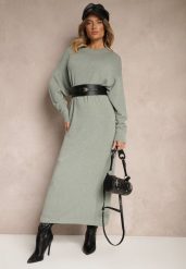 Miętowa Pudełkowa Sukienka z Dzianiny z Wiskozą Maziala. Zielone sukienki damskie Renee, bez wzorów, z dzianiny, eleganckie, bez ramiączek. W wyprzedaży za 111.99 zł.