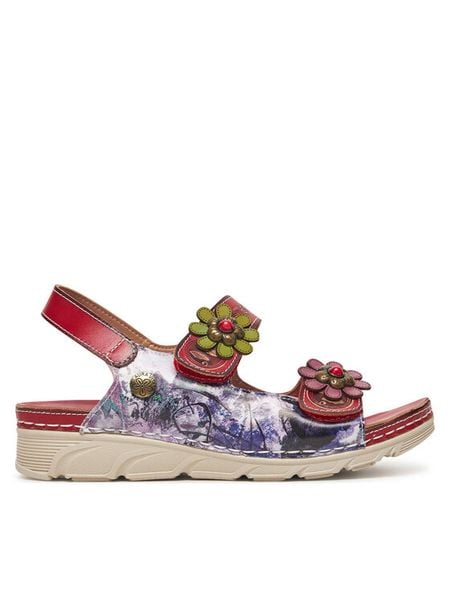 Laura Vita Sandały Dorry 16 Czerwony. Czerwone sandały damskie LAURA VITA, bez wzorów, ze skóry, bez obcasa, na płaskiej podeszwie, bez zapięcia. Za 229.99 zł.