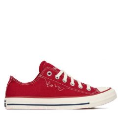 Trampki Converse. Czerwone trampki damskie Converse, bez wzorów, bez zapięcia. Za 349.99 zł.