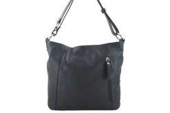 Worek skórzany BARBERINI'S czarny 861-1. Czarne shopper bag Barberinis, ze skóry, na ramię, duże, bez dodatków. Za 239.99 zł.