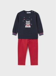 Mayoral Komplet sweter i spodnie materiałowe 2.544 Czerwony Regular Fit. Czerwone spodnie niemowlęce Mayoral, bez wzorów, z bawełny. Za 129.99 zł.