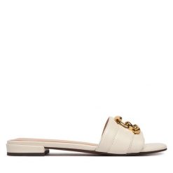 Klapki Coccinelle. Białe klapki damskie Coccinelle, bez wzorów, bez obcasa, bez zapięcia. Za 849.99 zł.