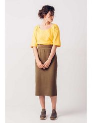 SKFK Spódnica "Anue" w kolorze brązowym rozmiar: 40. Brązowe spódnice damskie SKFK, na co dzień, bez wzorów, z bawełny, midi. Za 65.99 zł.