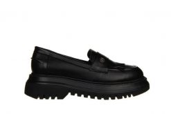 Mokasyny Bayla-200 155 1264 21 200025, Czarny, Skóra naturalna - 37. Czarne mokasyny damskie Bayla, z gumy, bez obcasa. W wyprzedaży za 269.10 zł.