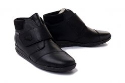 RIEKER TEX 44255-00 black, botki damskie. Czarne botki damskie Rieker, na zimę, z wełny, bez obcasa, bez zapięcia. Za 419.90 zł.