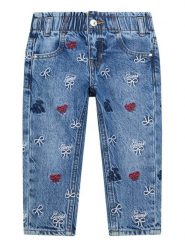 Guess Jeansy K6RA03 D45E0 Niebieski Regular Fit. Niebieskie jeansy dziewczęce Guess, z aplikacjami, z bawełny. Za 219.99 zł.