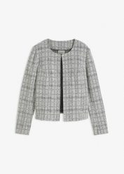 Kardigan z mieszanki bawełny. Czarne kardigany damskie bonprix, bez wzorów, z bawełny. Za 129.99 zł.