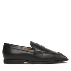 Lordsy GINO ROSSI. Czarne półbuty damskie Gino Rossi, bez wzorów, bez obcasa, bez zapięcia. Za 219.99 zł.