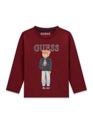 Guess Bluzka N6YI06 K3794 Bordowy Regular Fit. Czerwone t-shirty i koszulki chłopięce Guess, z aplikacjami, z bawełny, bez kołnierzyka, bez ramiączek. Za 114.99 zł.