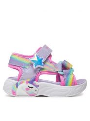 Skechers Sandały Unicorn Dreams Sandal-Dreamy Unicorns 303107N/LVMT Fioletowy. Fioletowe sandały dziewczęce Skechers, ze skóry, bez obcasa, bez zapięcia. Za 149.99 zł.
