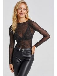So You Bluzka w kolorze czarnym rozmiar: M. Czarne bluzki damskie So You, m, bez wzorów, bez kołnierzyka, bez ramiączek. Za 100.99 zł.