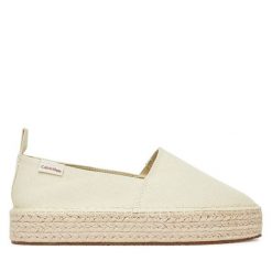 Espadryle Calvin Klein Jeans. Brązowe espadryle damskie Calvin Klein Jeans, bez wzorów, z jeansu, bez obcasa. Za 249.99 zł.