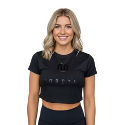 Koszulka treningowa damska Morotai Mesh Double Layer Crop Top. Czarne koszulki sportowe damskie MOROTAI, l, bez wzorów, z elastanu, bez ramiączek, na fitness i siłownię. W wyprzedaży za 64.00 zł.