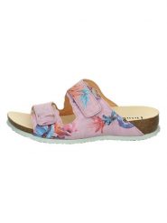 Think! Skórzane klapki "Julia" w kolorze jasnoróżowym rozmiar: 38. Różowe klapki damskie Think!, bez wzorów, z otwartym noskiem, bez obcasa, na koturnie, bez zapięcia. Za 205.93 zł.