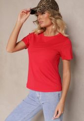 Czerwony Casualowy Bawełniany T-shirt Rivali. Czerwone t-shirty damskie Renee, m, bez wzorów, z bawełny, bez kołnierzyka. Za 24.99 zł.