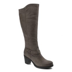Brązowe Kozaki Pollonus Damskie Stylowe Obuwie. Brązowe kozaki damskie Pollonus, z nubiku, przed kolano, bez obcasa, na obcasie, bez zapięcia. Za 339.00 zł.