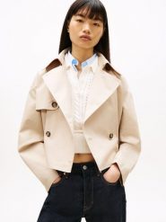 Tommy Jeans kurtka przejściowa Kobiety beżowy, L. Brązowe kurtki damskie Tommy Jeans, l, bez wzorów, z jeansu, bez kaptura. Za 479.95 zł.