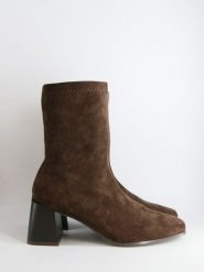 Bellucci Botki w kolorze czarno-brązowym rozmiar: 36. Brązowe botki damskie Bellucci, eleganckie, bez obcasa, bez zapięcia. Za 130.99 zł.