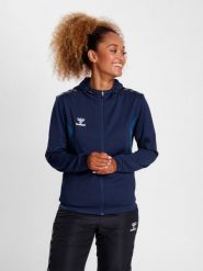 Damska bluza dresowa z kapturem Hummel Authentic Pl. Niebieskie bluzy damskie Hummel, s, bez wzorów, z dresówki, z kapturem. Za 253.55 zł.