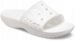 Klapki Dla Dorosłych Crocs Baya II Slide. Niebieskie klapki damskie Crocs, bez wzorów, z materiału, bez obcasa, bez zapięcia. Za 99.99 zł.