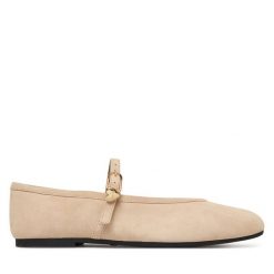 Baleriny LOVE MOSCHINO. Brązowe balerinki damskie Love Moschino, bez wzorów. Za 729.99 zł.