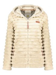 Geographical Norway Kurtka polarowa "Trebelle" w kolorze kremowym rozmiar: XL. Brązowe kurtki damskie Geographical Norway, xl, bez wzorów, z polaru, bez kaptura. Za 201.55 zł.