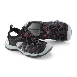 Sandały damskie turystyczne z zakrytym noskiem Alpine Pro Korema. Czarne sandały damskie Alpine Pro, bez wzorów, bez obcasa, bez zapięcia. Za 299.00 zł.