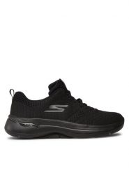 Skechers Sneakersy Go Walk Arch Fit 124403/BBK Czarny. Czarne obuwie sportowe damskie Skechers, z materiału, bez zapięcia. Za 214.19 zł.