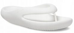 Japonki Dla Dorosłych Crocs Mellow Flip. Białe klapki damskie Crocs, bez wzorów, z materiału, bez obcasa, bez zapięcia. Za 167.99 zł.