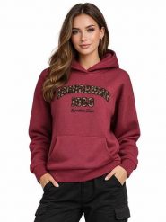 Geographical Norway Bluza "Gaphir" w kolorze bordowym rozmiar: XL. Czerwone bluzy damskie Geographical Norway, xl, bez wzorów, z bawełny, z kapturem. Za 159.95 zł.