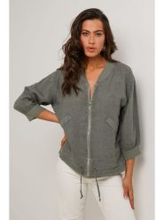 Le Monde du Lin Lniana kurtka w kolorze khaki rozmiar: 38/40. Brązowe kurtki damskie Le Monde du Lin, bez wzorów, ze lnu, bez kaptura. Za 195.06 zł.