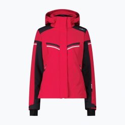 Kurtka narciarska damska CMP 35W0196 Zip Hood. Czerwone kurtki sportowe damskie CMP, na zimę, bez wzorów, bez kaptura. Za 769.99 zł.