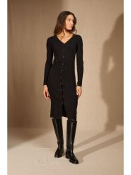 Perfect Cashmere Kaszmirowa sukienka "Maria" w kolorze czarnym rozmiar: XXL. Czarne sukienki damskie Perfect Cashmere, bez wzorów, z kaszmiru, bez ramiączek. Za 695.99 zł.