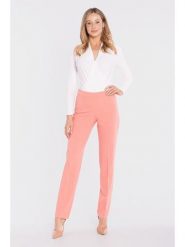 Stylove Spodnie w kolorze łososiowym rozmiar: XXL. Pomarańczowe spodnie materiałowe damskie Stylove, bez wzorów, z materiału. Za 219.99 zł.