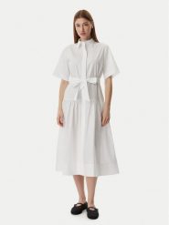 KARL LAGERFELD Sukienka koszulowa B2W13017 Biały Regular Fit. Białe sukienki damskie KARL LAGERFELD, bez wzorów, z bawełny, bez ramiączek. Za 1,299.00 zł.